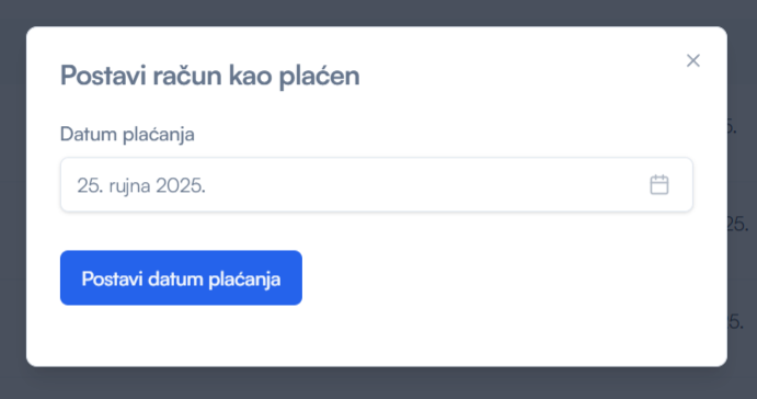 Postavi račun kao plaćen