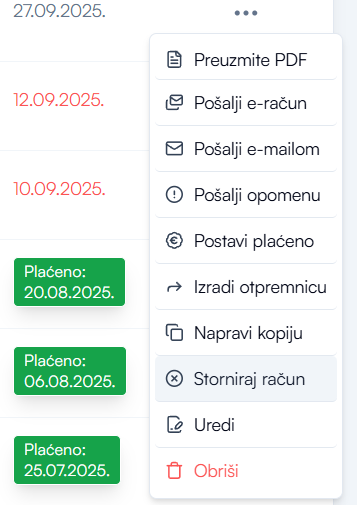 Storniranje računa